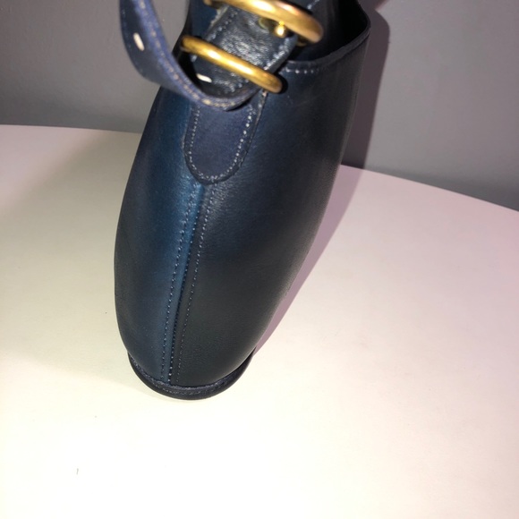 Vintage coach blue leather shoulder crossbody bag - Picture 6 of 12